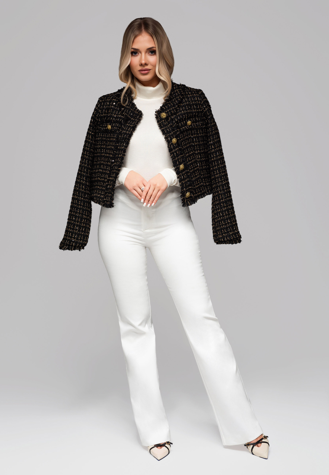 Edoti Women's jacket with wool and sequins OW-BLZB-0101 v1