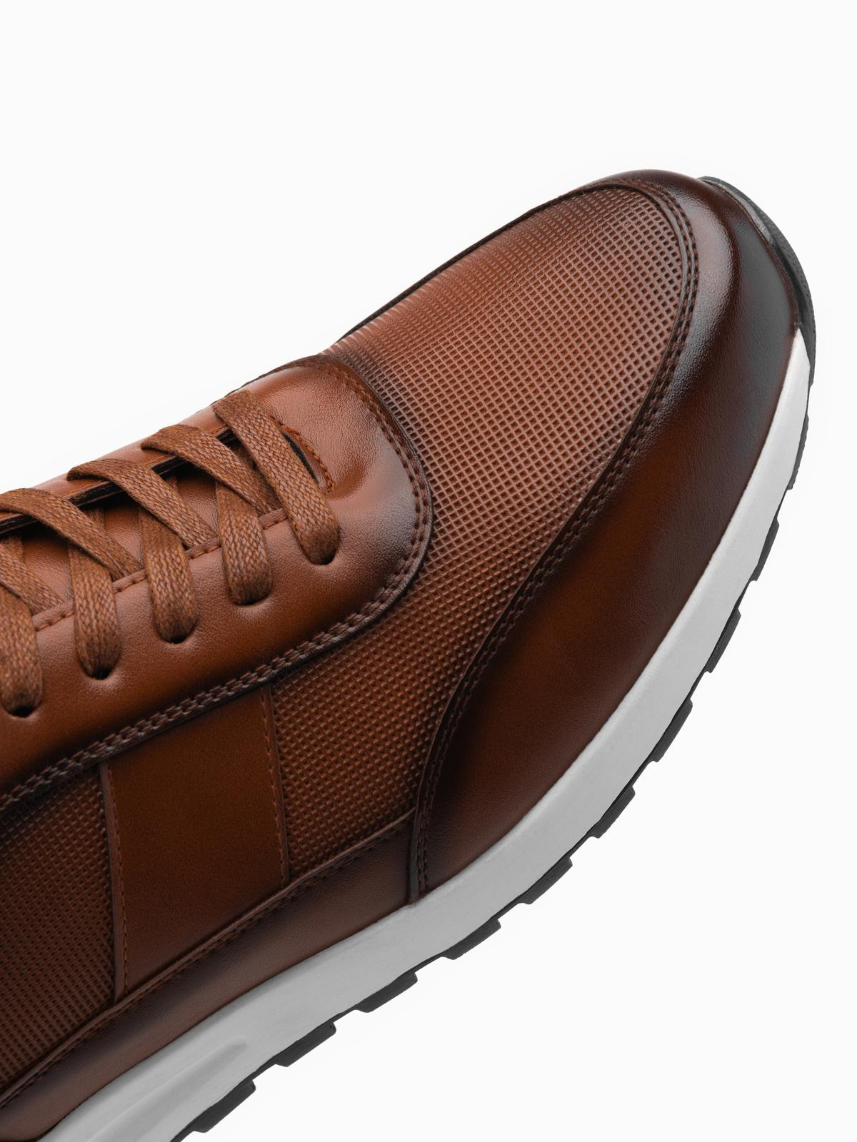 Ombre Men&#039;s eco leather sports shoes sneakers - brown