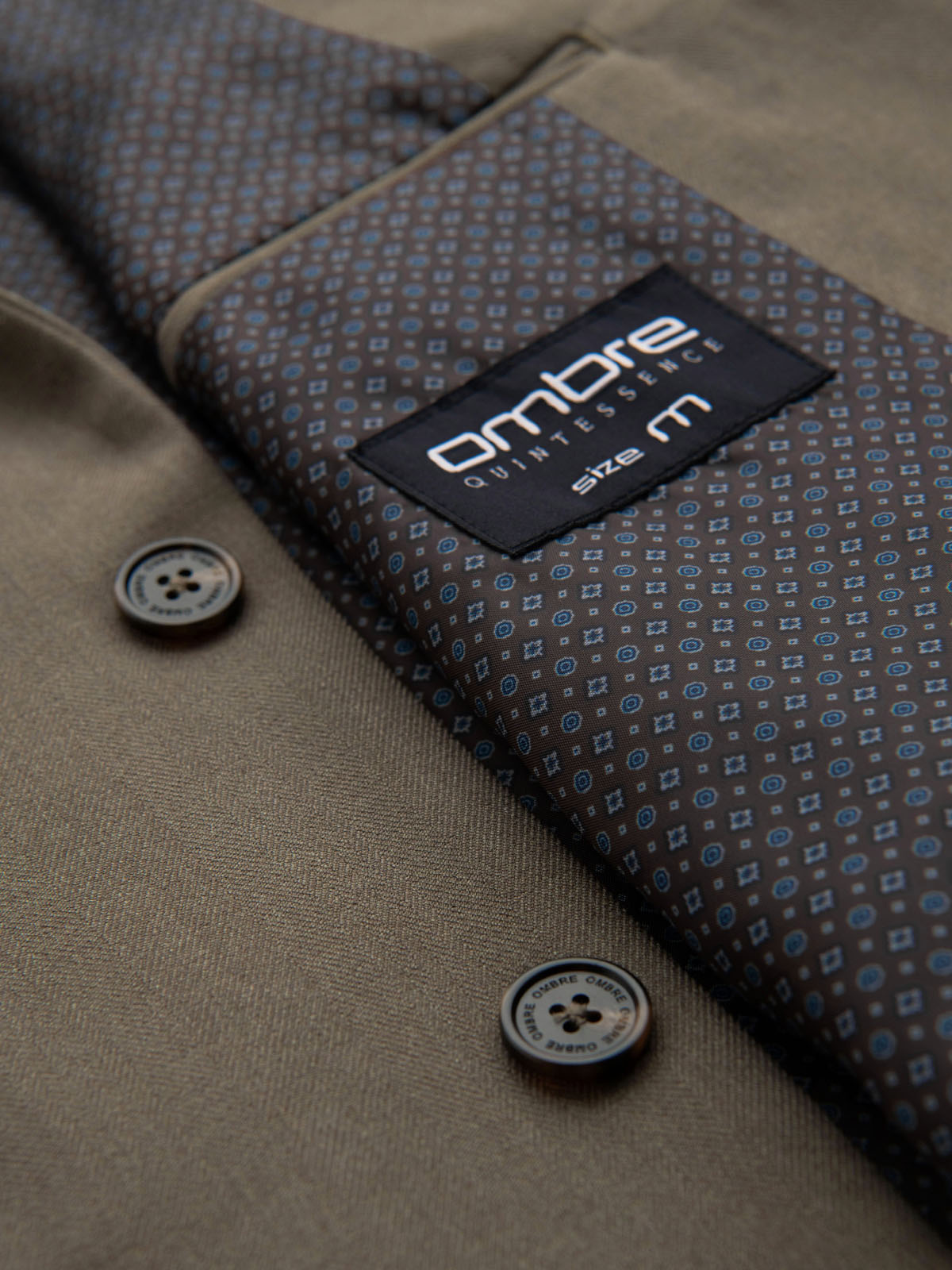 Ombre Men's elegant SLIM FIT jacket with rayon - olive