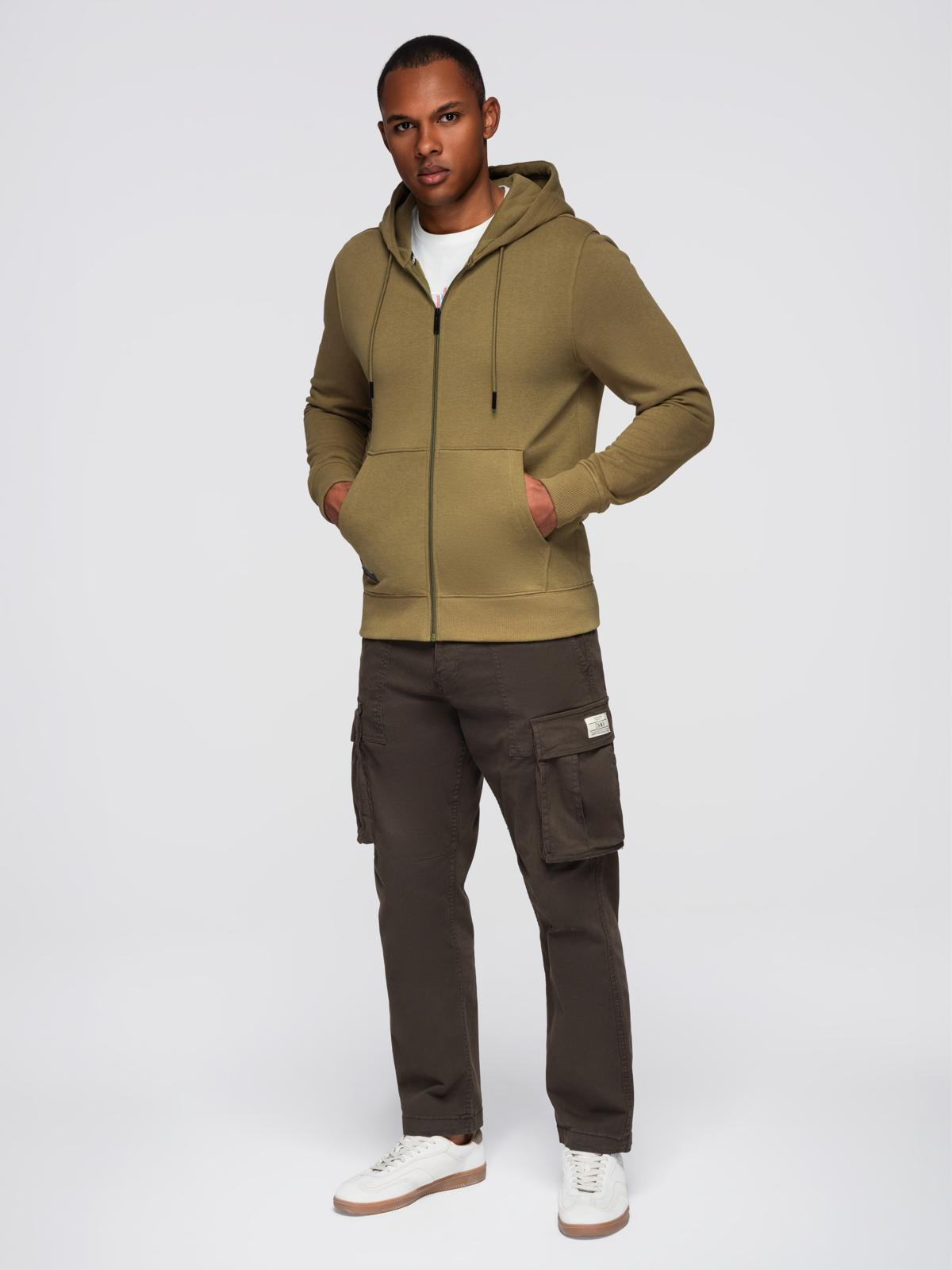Ombre BASIC men&#039;s cotton stretch sweatshirt - olive