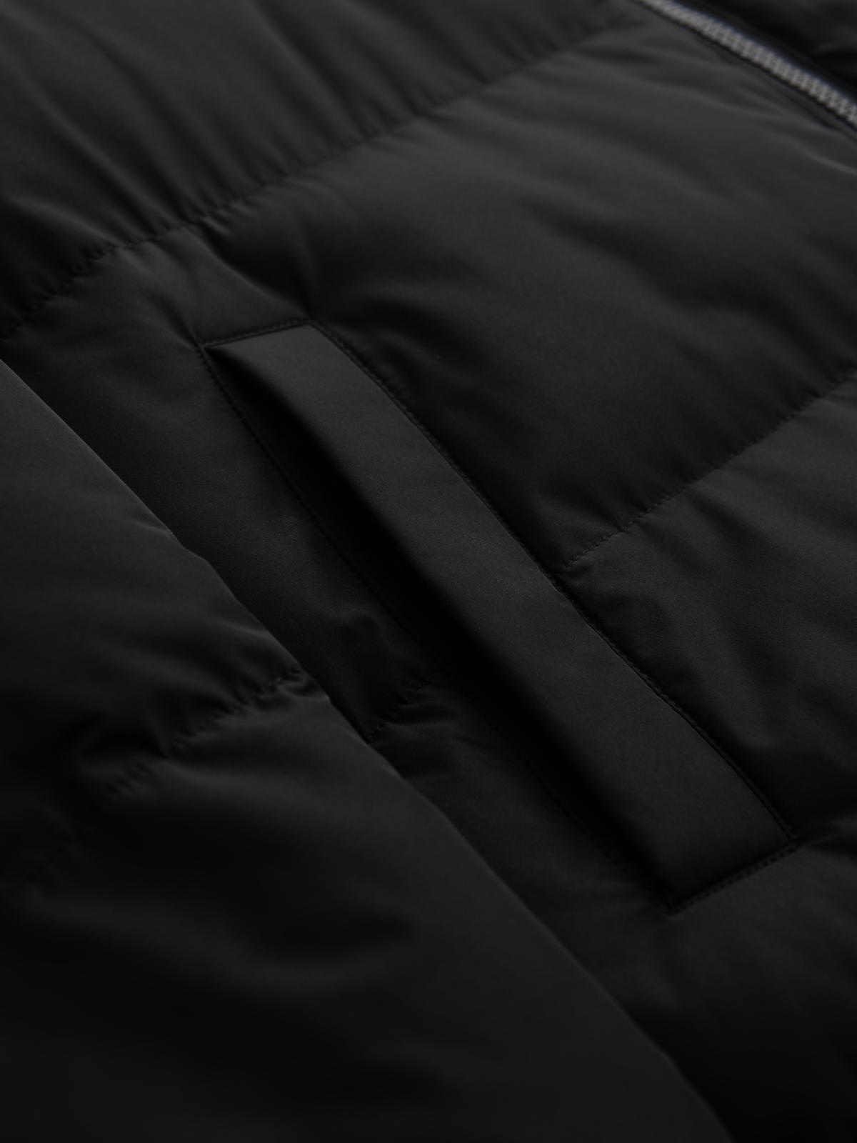 Ombre Men&#039;s classic long hooded jacket - black