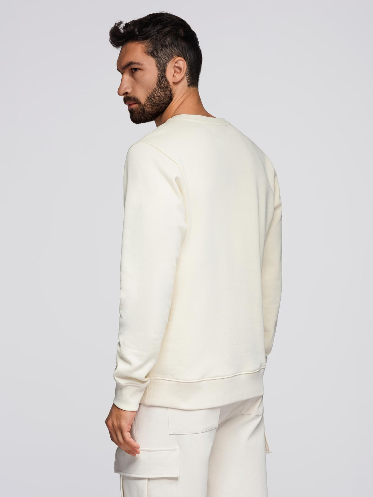 Ombre BASIC men&#039;s sweatshirt with round neckline - cream
