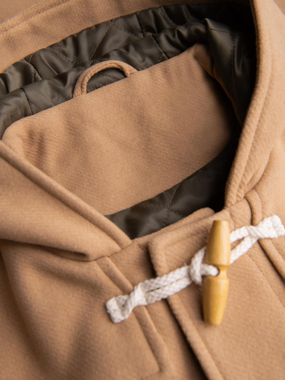 Ombre Men&#039;s wool and hooded duffle coat - light brown