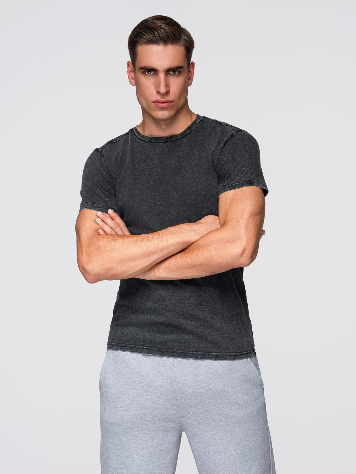 Ombre Men's T-shirt with wash effect - black