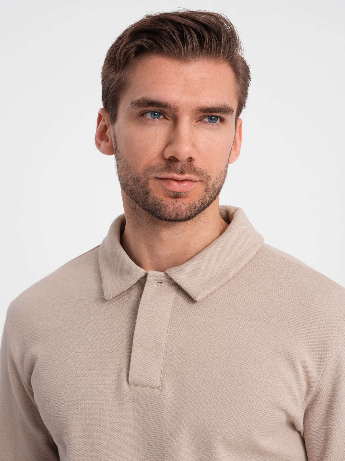 Ombre Men's tracksuit set sweatshirt with polo collar + pants