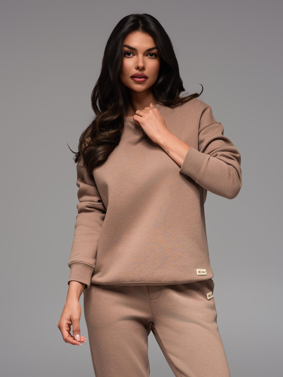 Ombre Classic unisex sweatshirt with round neckline - brown