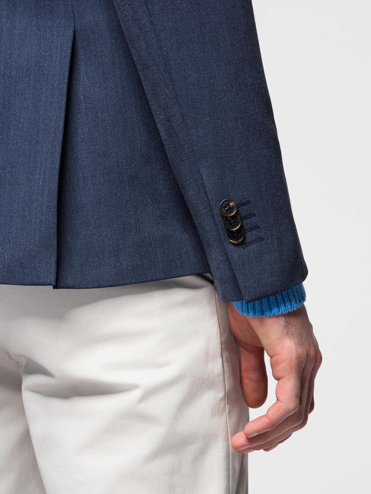 Ombre Elegant men's SLIM FIT jacket with rayon - dark blue