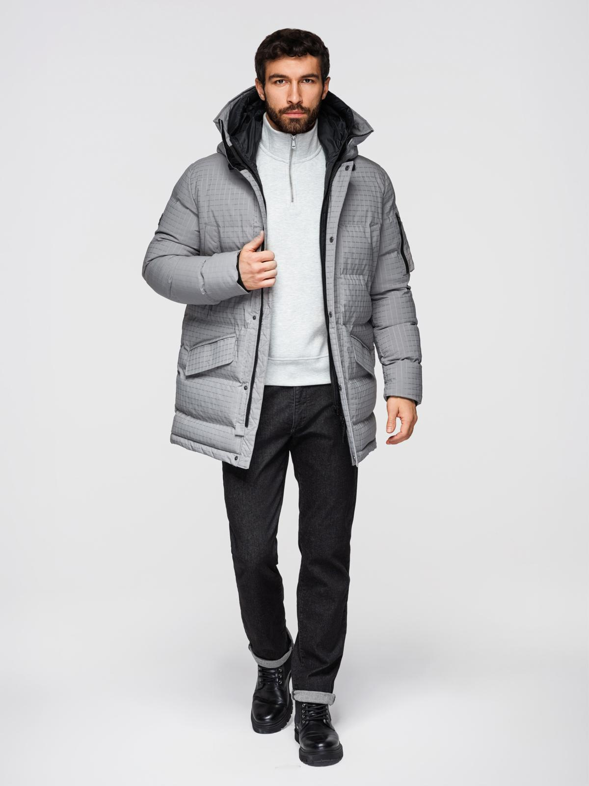 Ombre Outdoor long men's parka jacket - gray