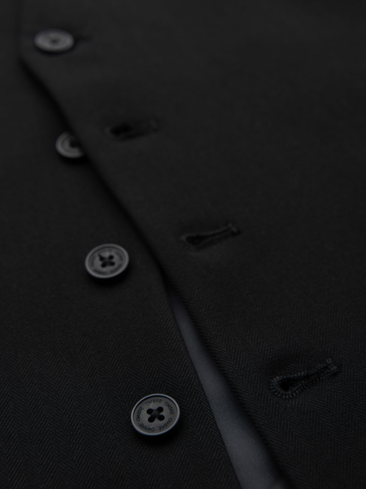 Ombre Elegant men's SLIM FIT herringbone vest - black