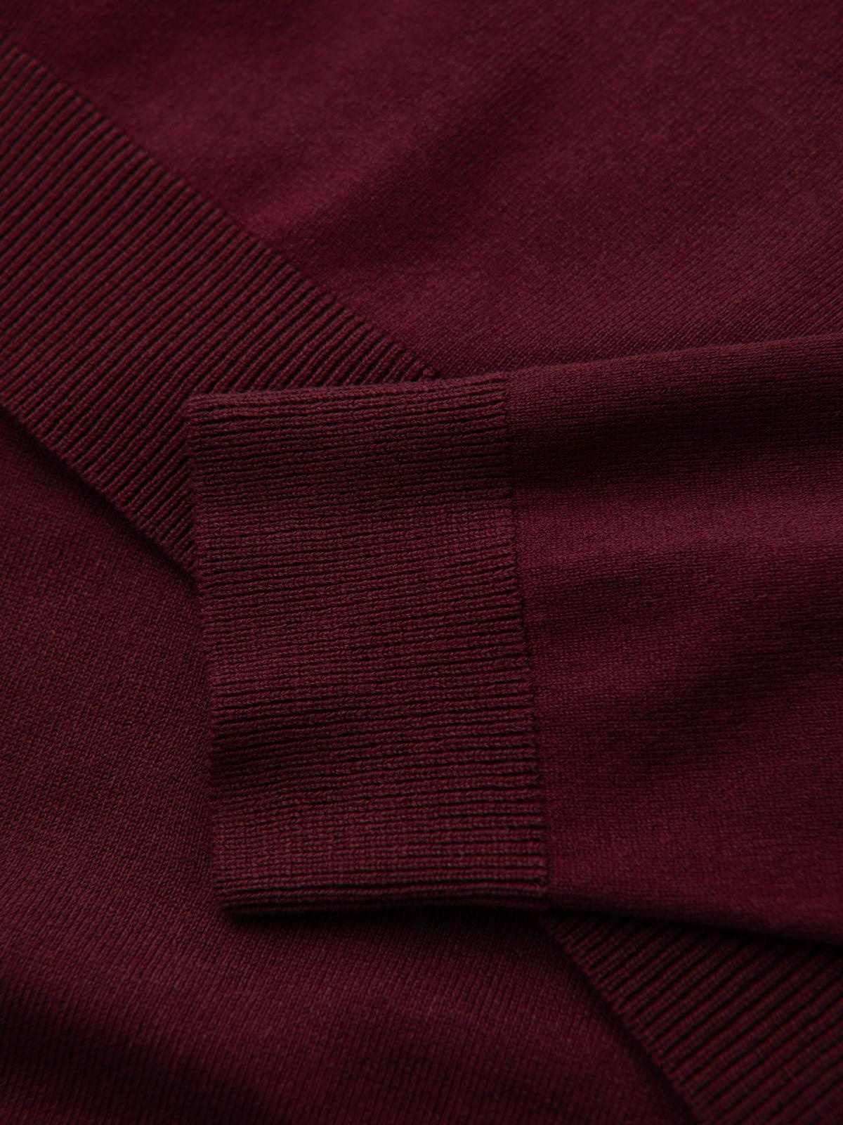 Ombre Men&#039;s single color knitted turtleneck with viscose - maroon