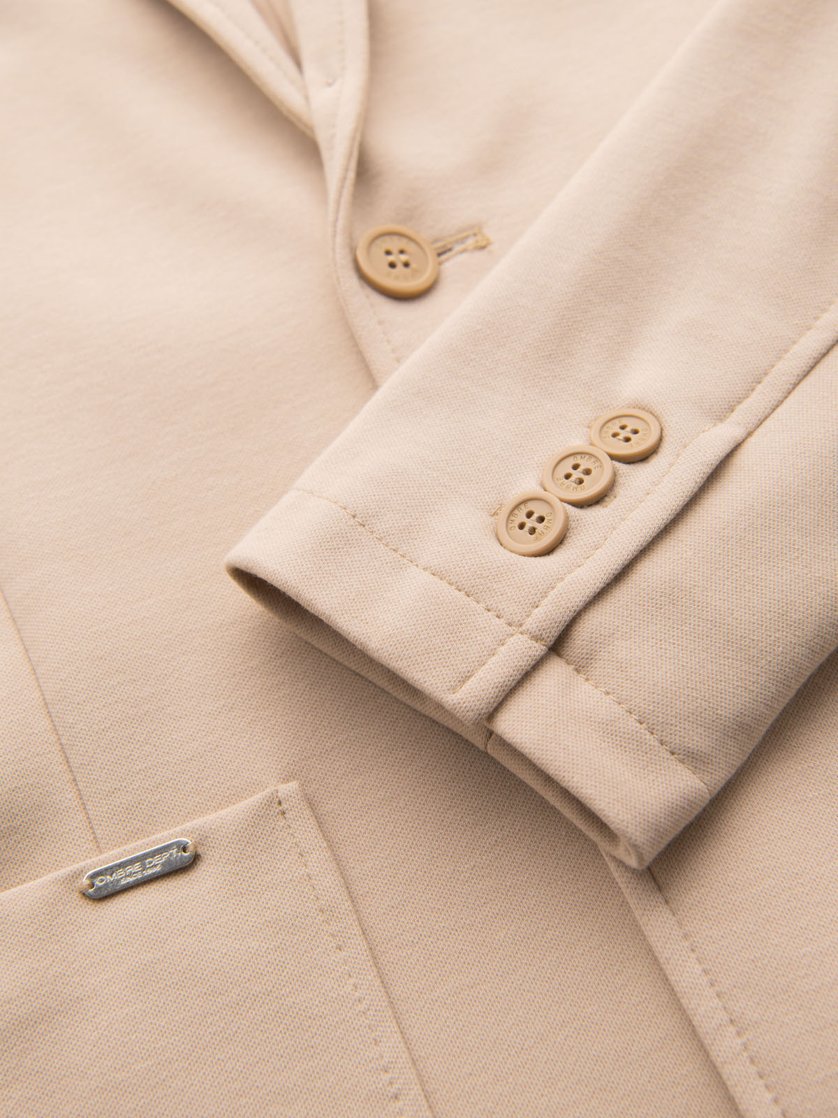 Ombre Men&#039;s SLIM knit jacket with subtle texture - beige