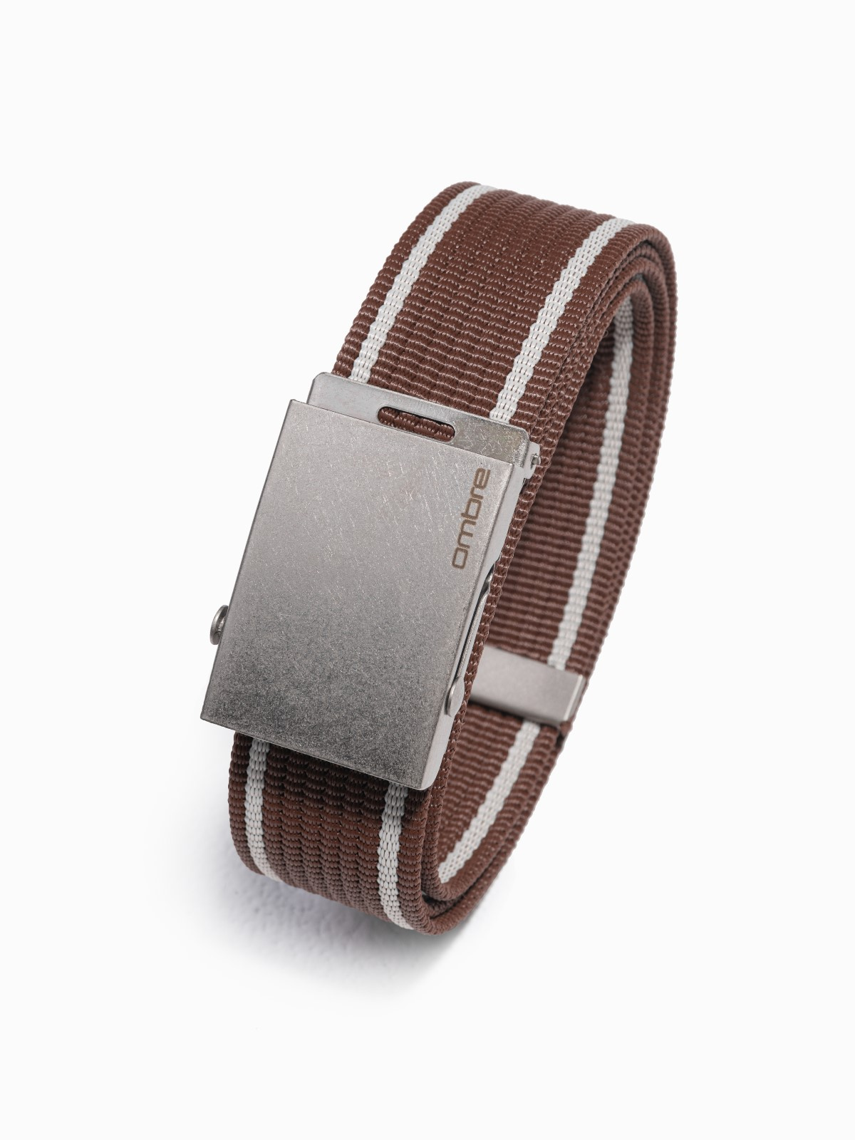 Ombre Two-tone men&#039;s parchment belt with horizontal stripes border