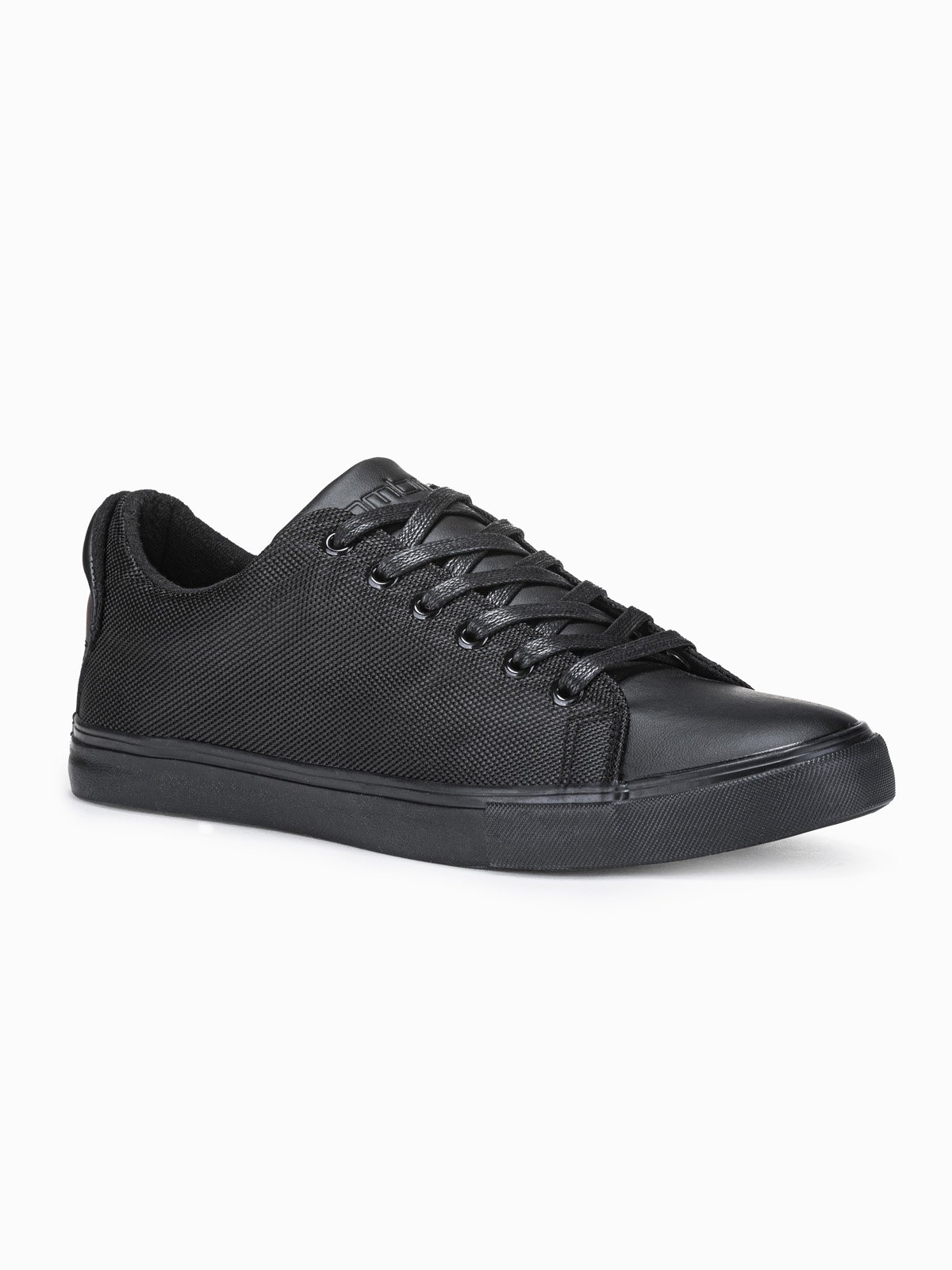 Levně Ombre BASIC men's shoes sneakers in combined materials - black