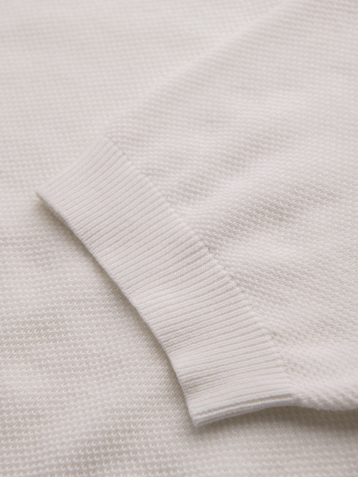 Ombre Men's cotton structured knit polo shirt - broken white