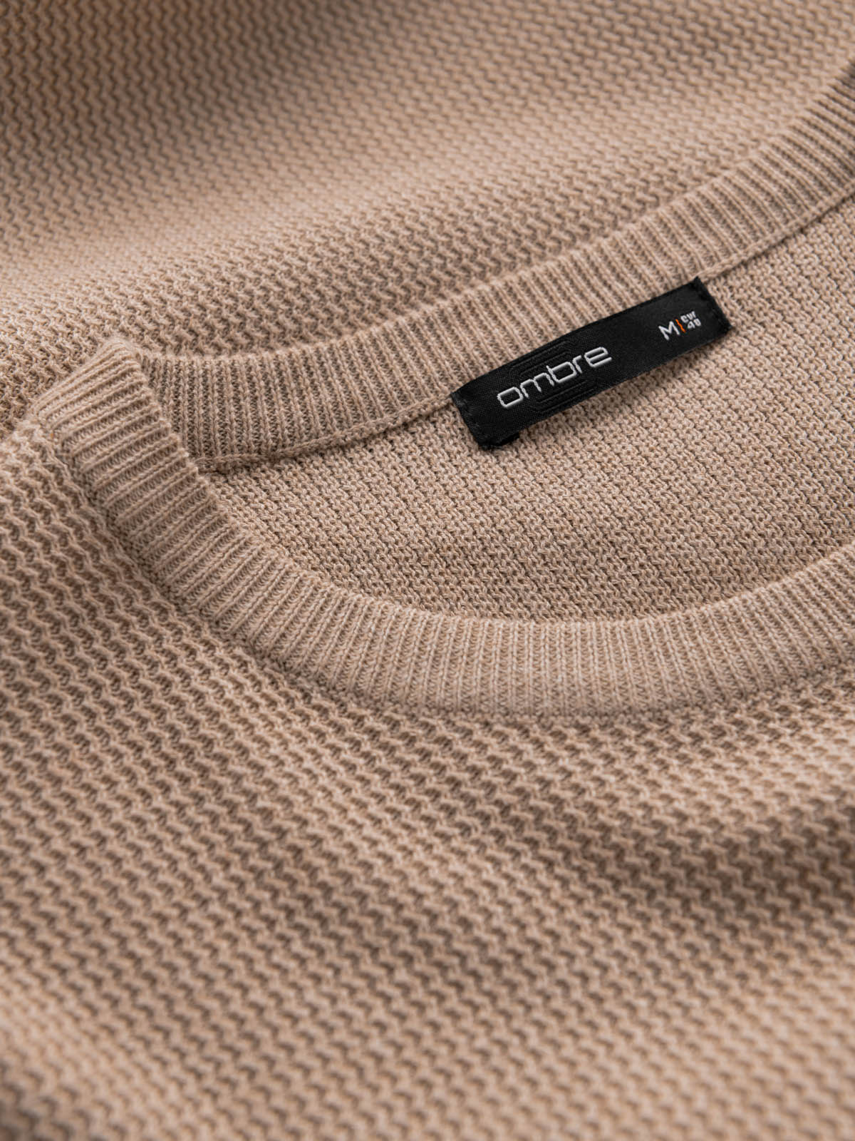 Ombre Men's mélange structured knit sweater - sand