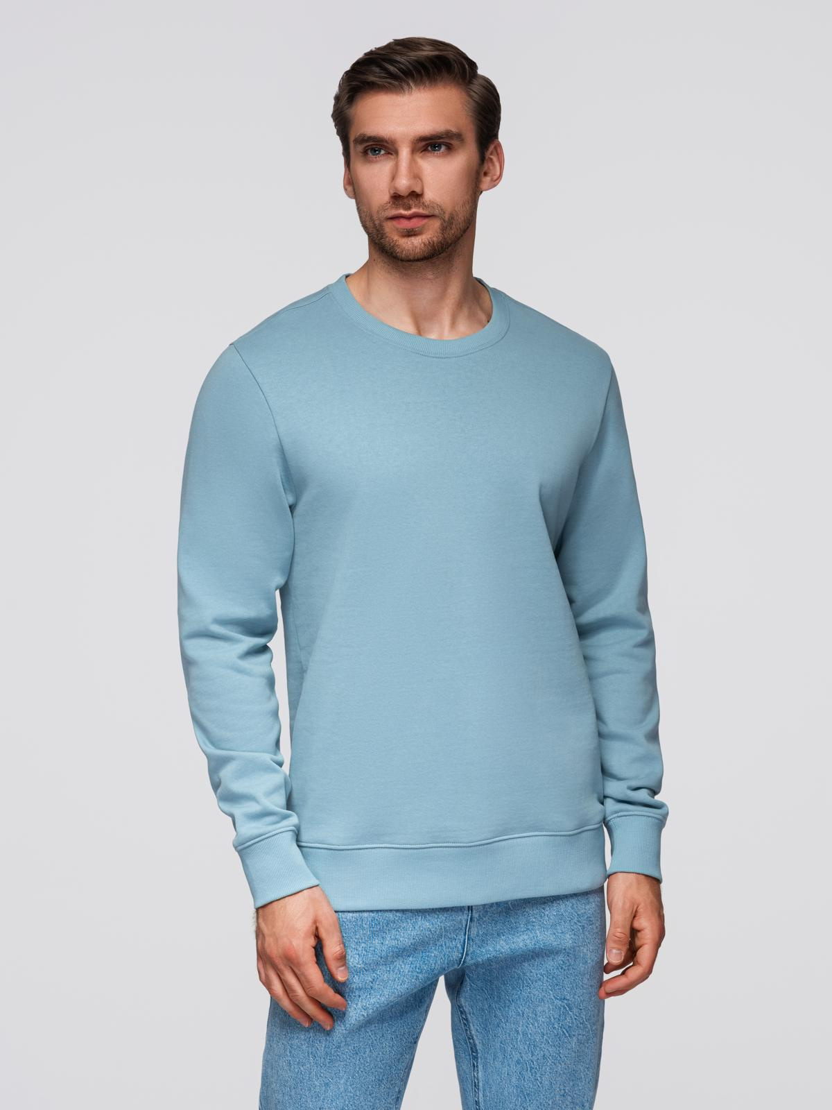 Ombre BASIC men&#039;s sweatshirt with round neckline - blue
