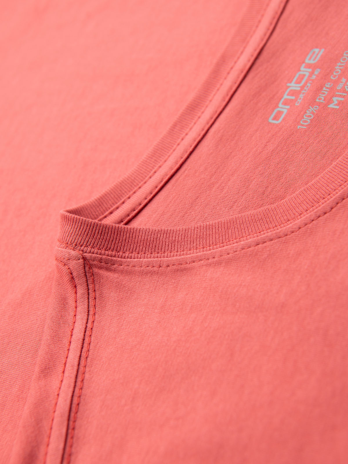 Ombre BASIC men's classic cotton T-shirt - coral