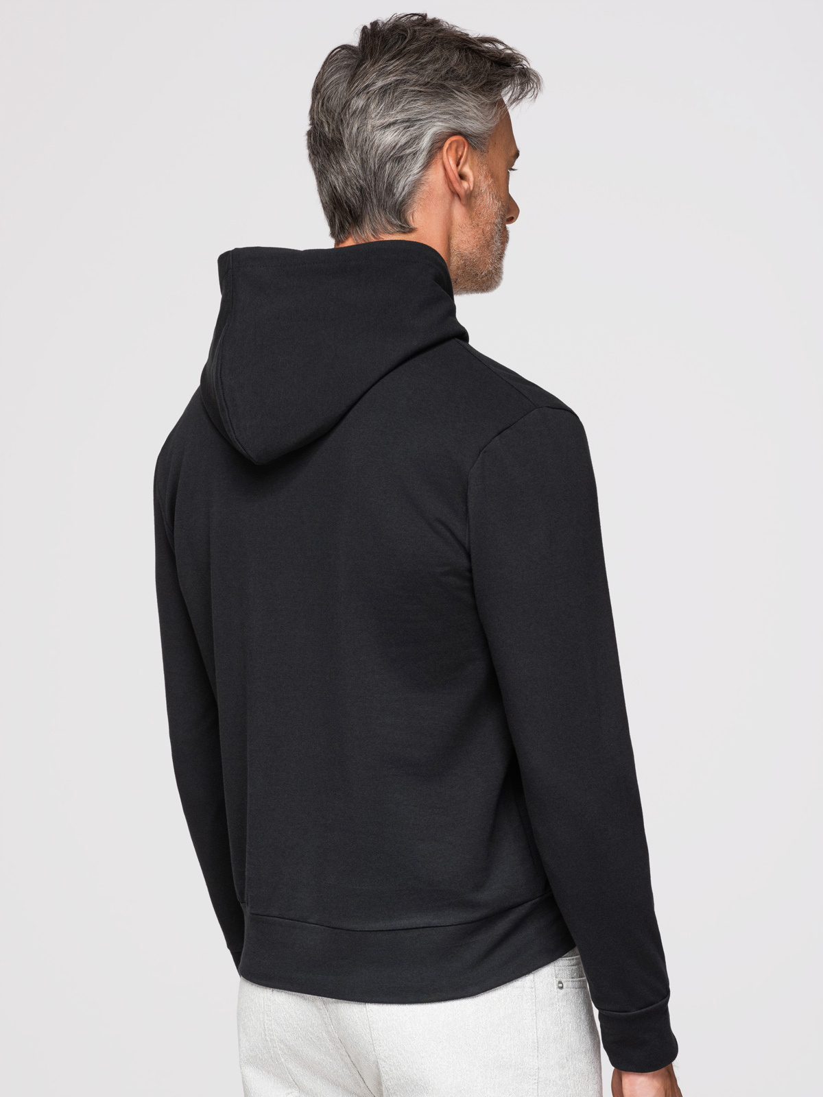 Ombre Men's hooded kangaroo sweatshirt with logo - black