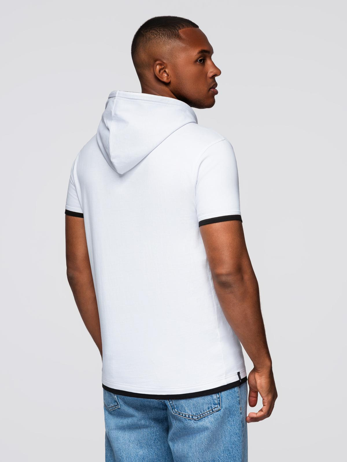 Ombre Men's hooded cotton t-shirt - white