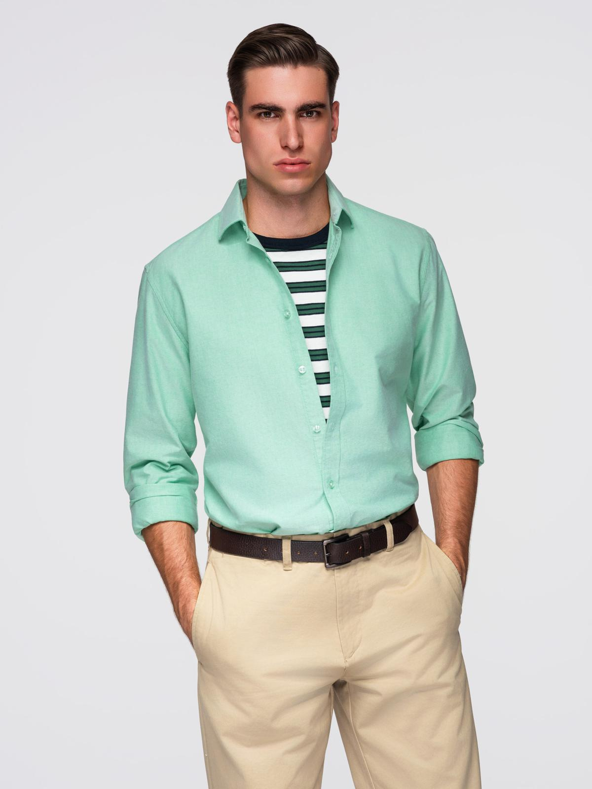 Ombre Men&#039;s pastel cotton oxford shirt - mint