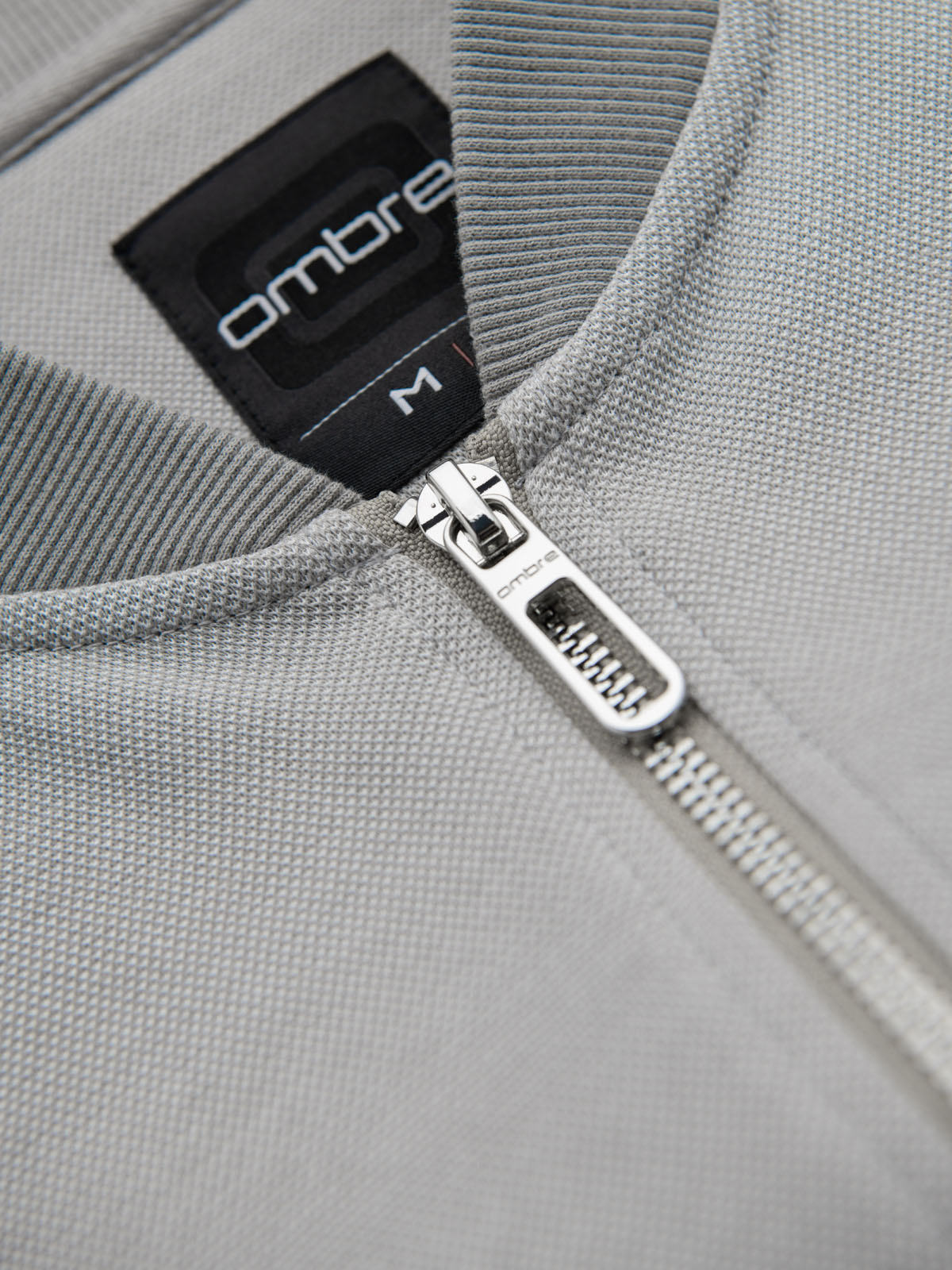 Ombre Men&#039;s pique knit bomber jacket - gray