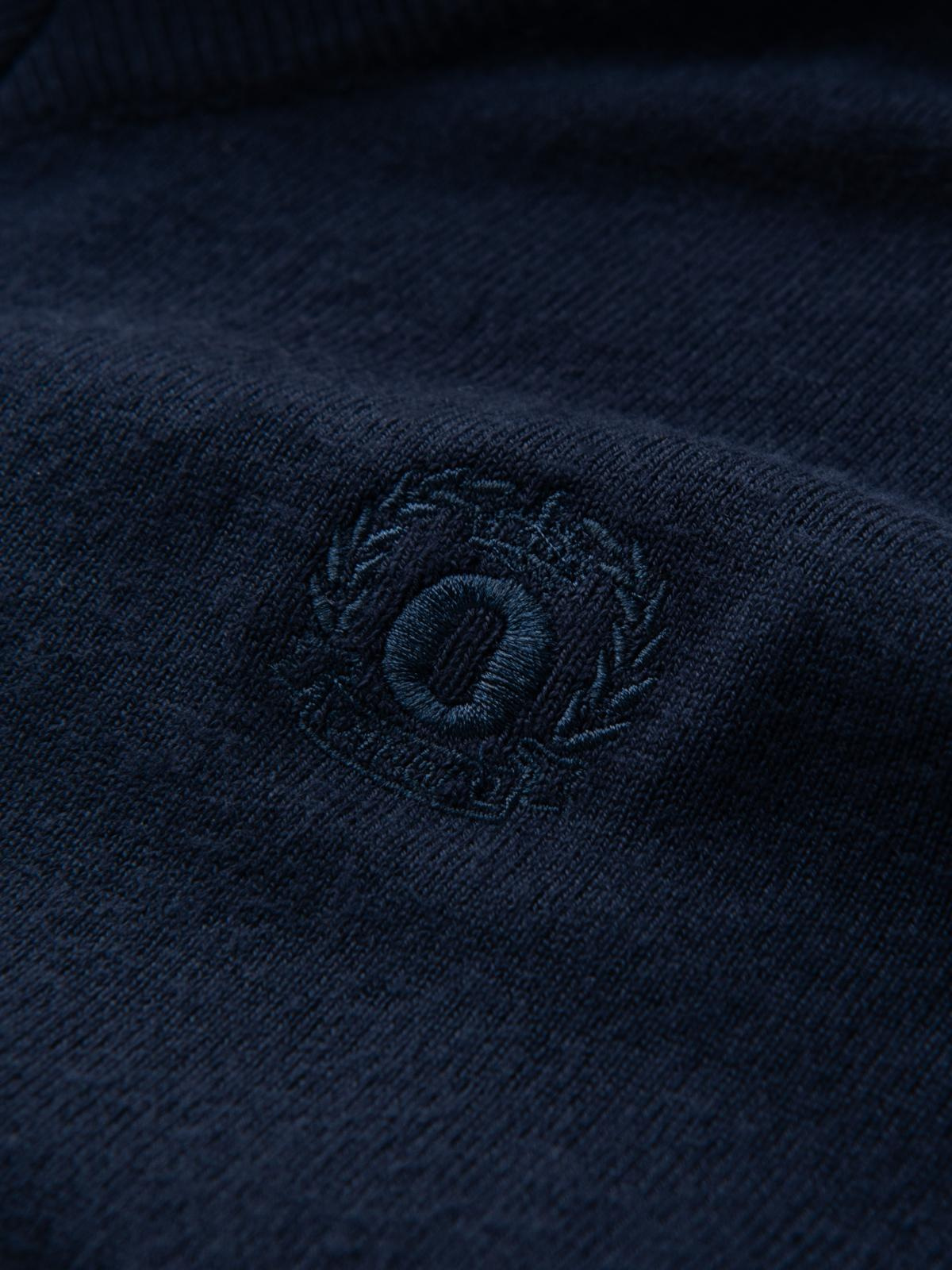 Ombre Men&#039;s elegant BASIC V-neck sweater with viscose - navy blue