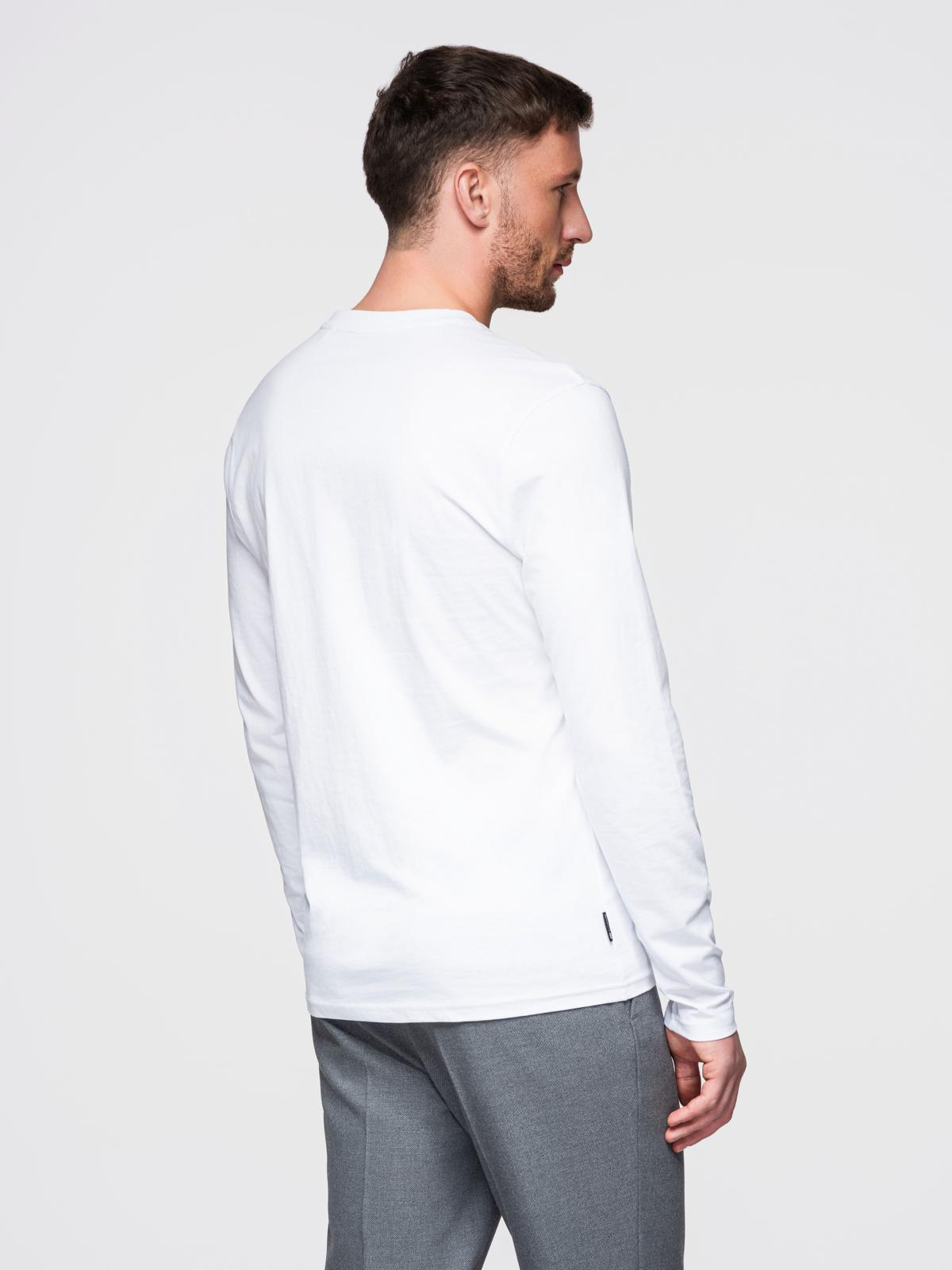 Ombre Men's unprinted longsleeve with a crew neckline - white