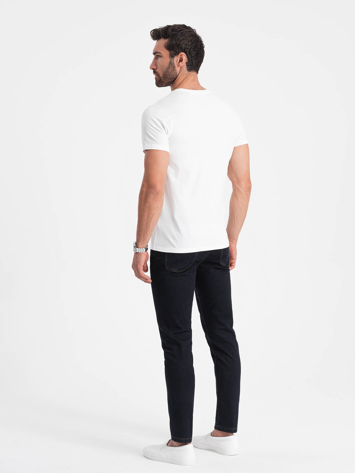 Ombre Men's BASIC classic cotton T-shirt - white