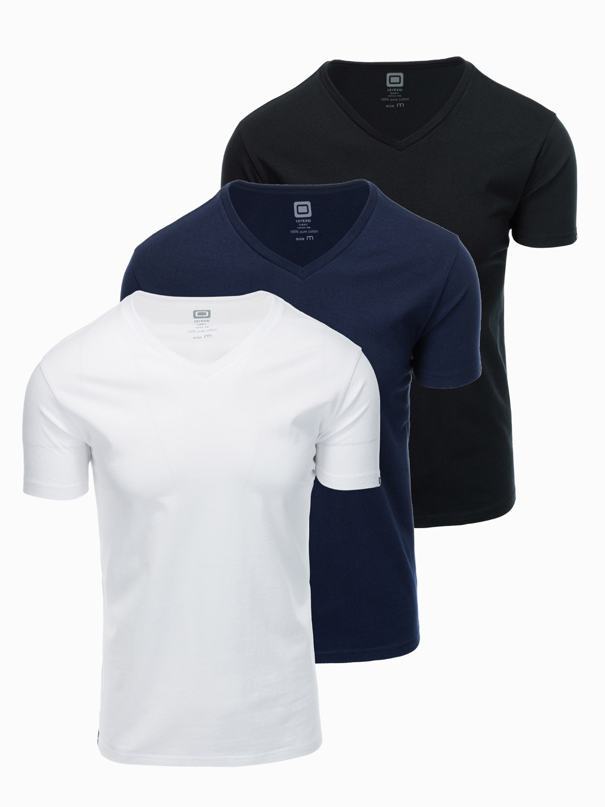 Ombre Set Of V-NECK Cotton Shirts 3-pack