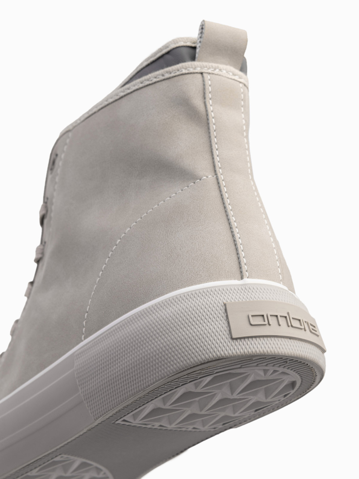 Ombre Men&#039;s high boots sneakers with decorative trim - ash