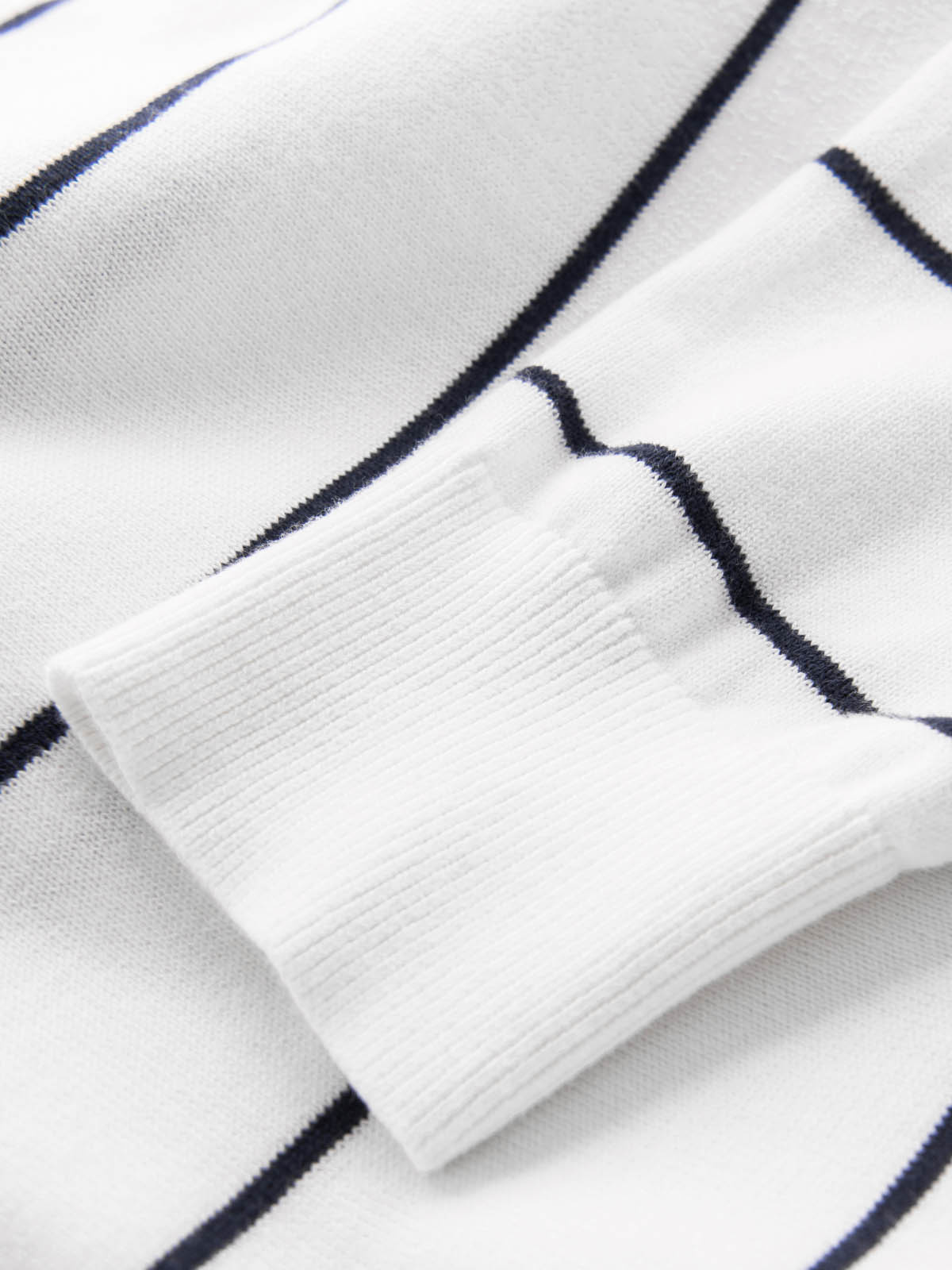 Ombre Men's casual sweater with horizontal stripes - cream