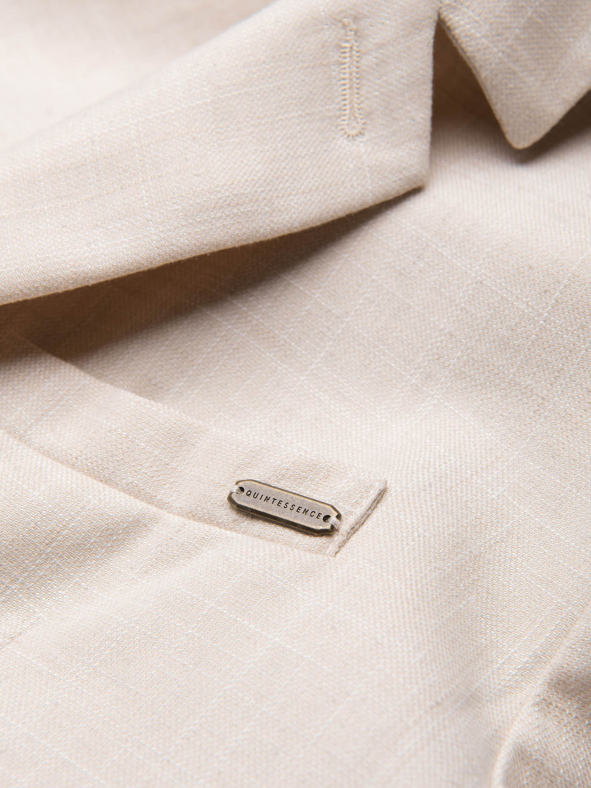 Ombre Men&#039;s REGULAR cut blazer with linen - cream