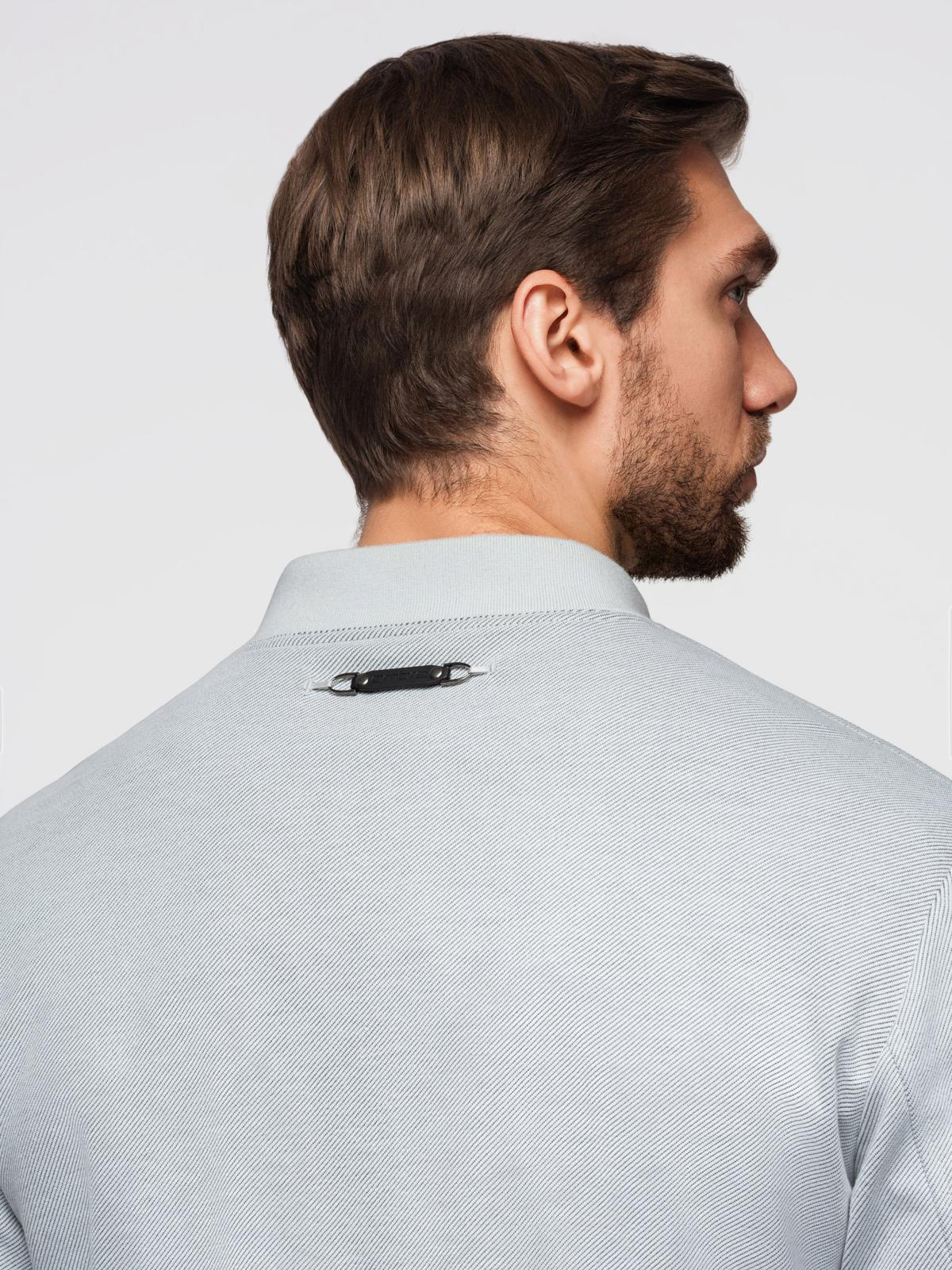 Ombre Men&#039;s raglan sleeve bomber jacket - light grey