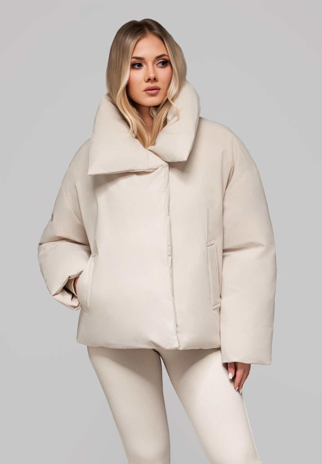 Edoti Women's quilted jacket with stand-up collar OW-JALP-0101 v2