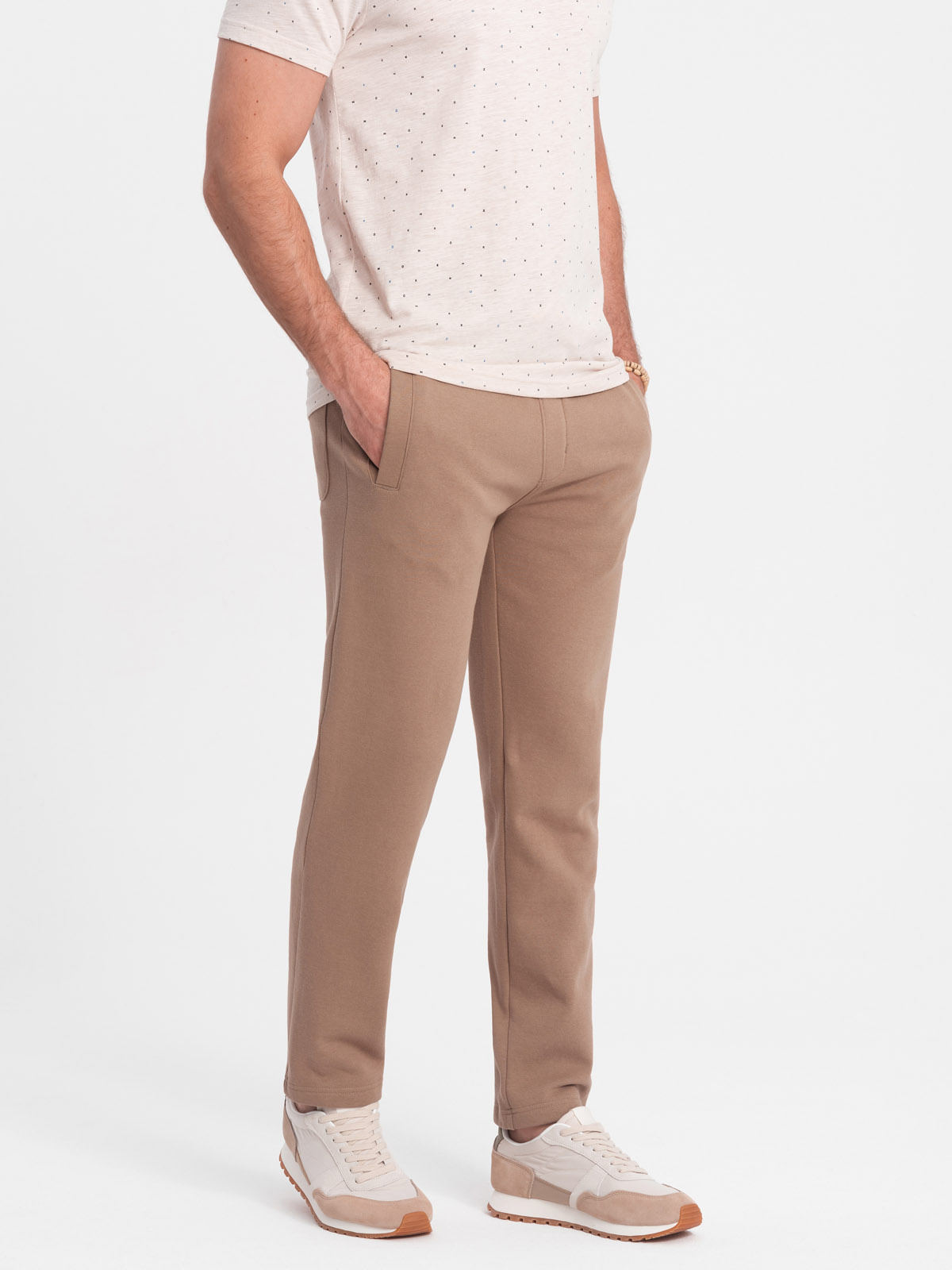 Ombre Men's sweatpants with unlined leg - brown
