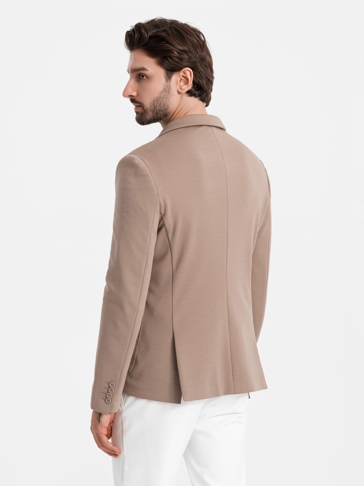 Ombre Men&#039;s jacket with patch pockets - dark beige