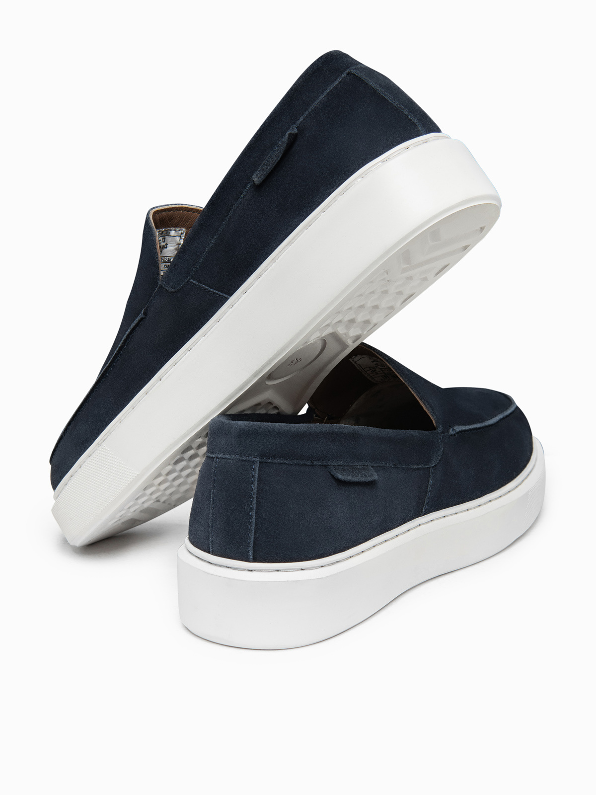 Pánske semišové slip-on poltopánky, tmavomodré