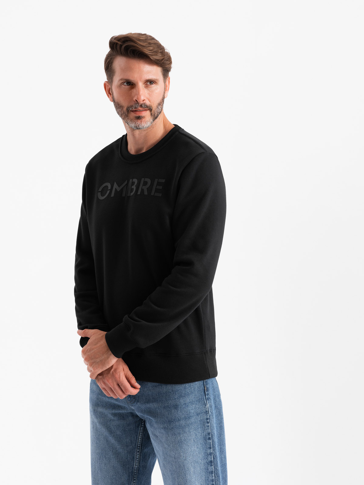 Ombre Classic men&#039;s sweatshirt with inscription - black