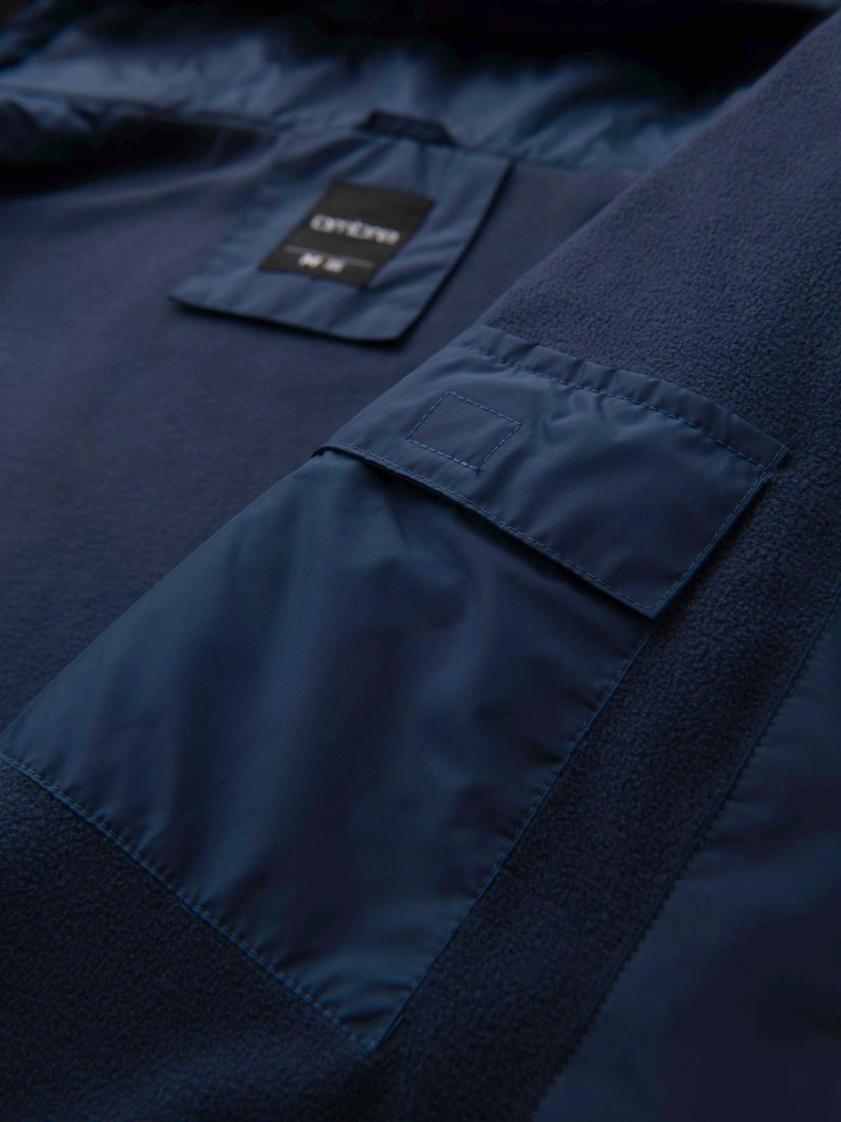 Ombre Lightweight colorful men's sports jacket with fleece - green and navy blue
