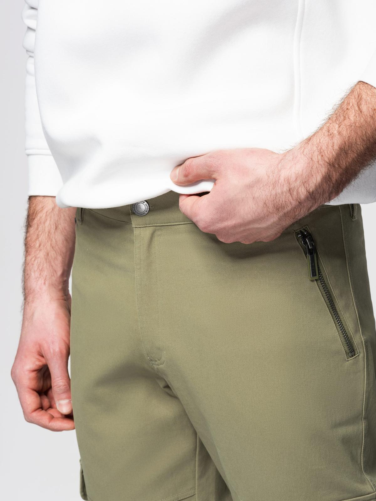 Ombre Men's STRAIGHT LEG cargo pants with zippered pockets - olive