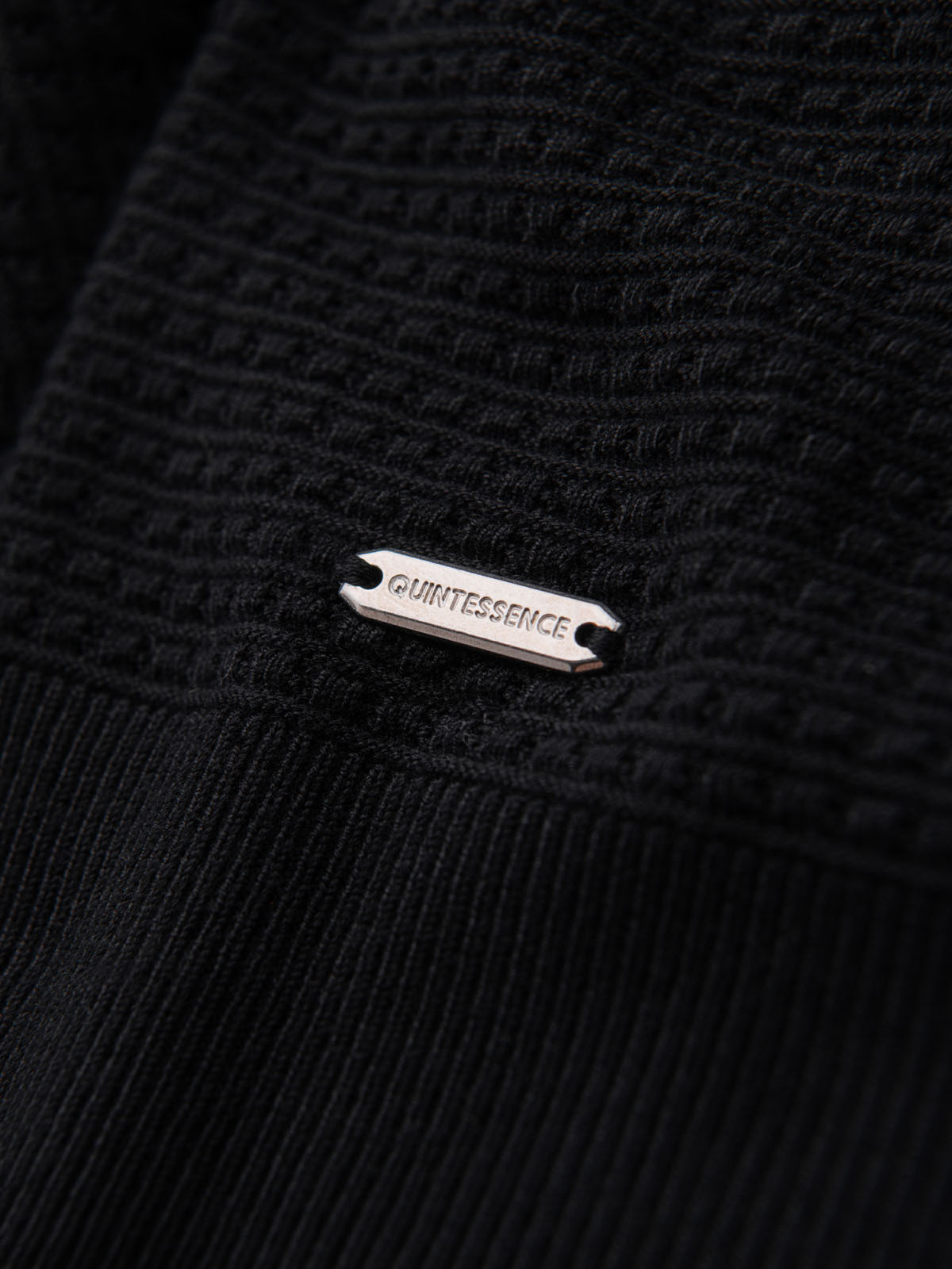 Ombre Men's knitted unbuttoned polo shirt - black