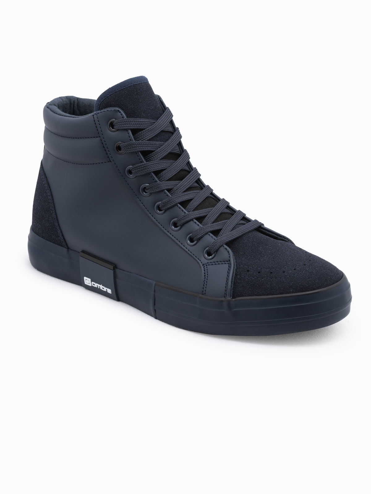 Ombre Classic men&#039;s high sneakers with quilted upper - navy blue