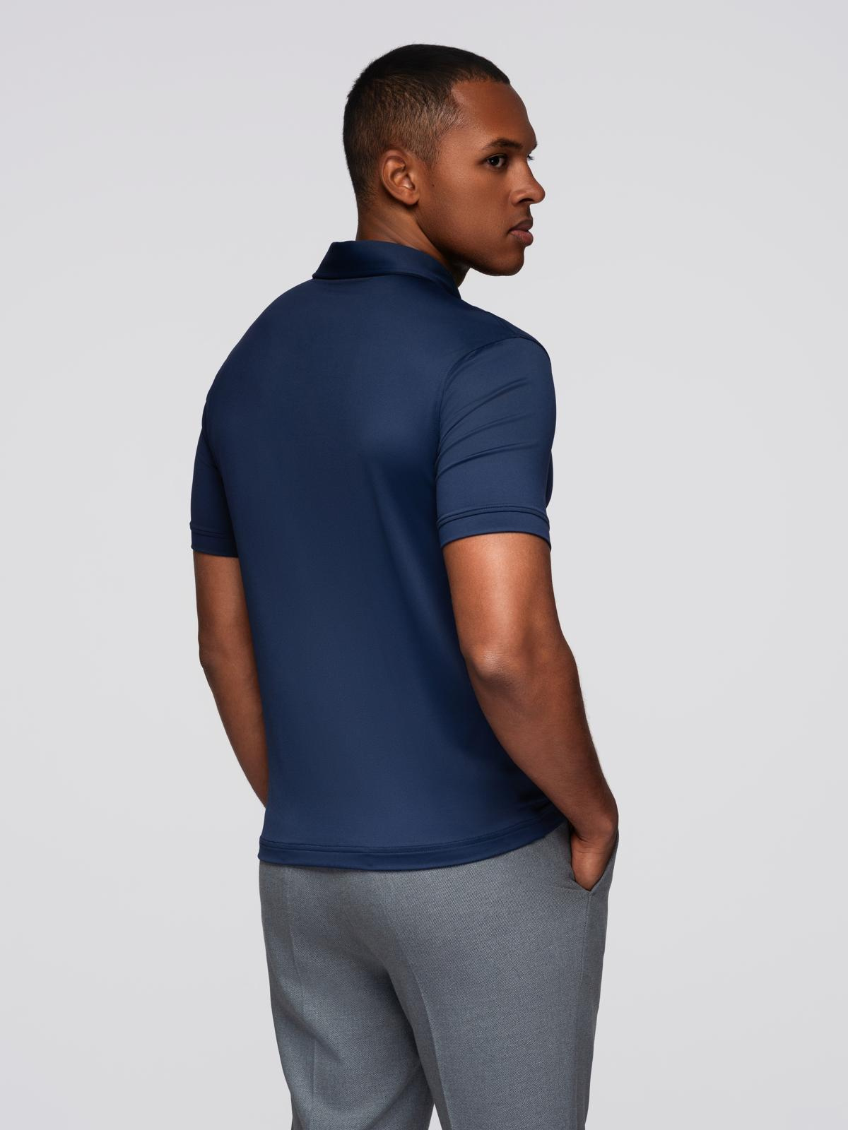 Ombre Stylish men's stretch fabric polo shirt - navy blue