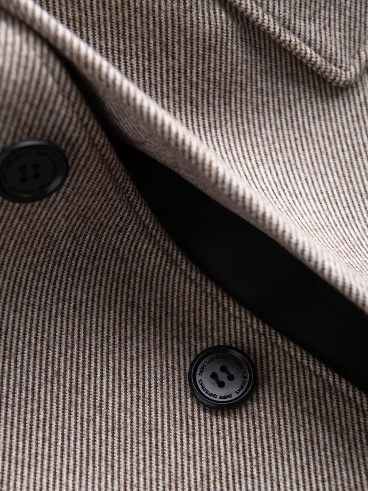 Ombre Single-breasted patterned men's coat with pockets - ash