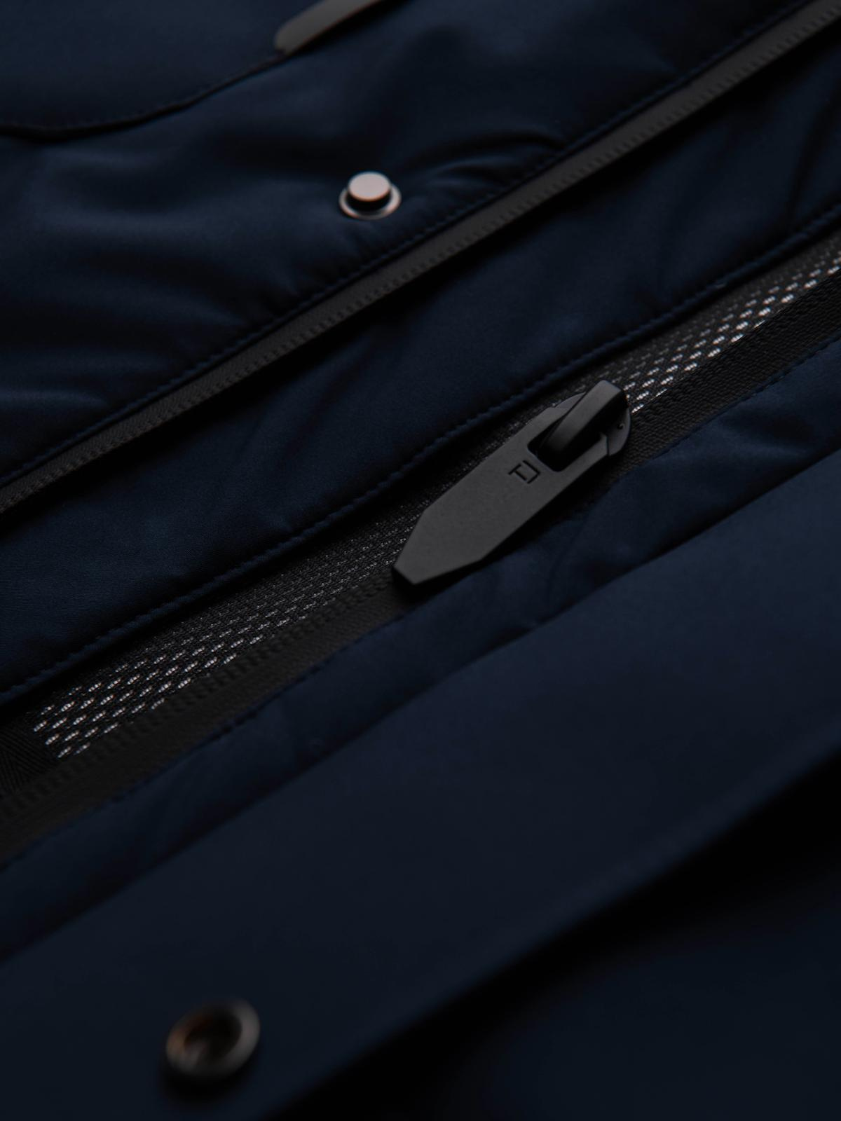 Ombre Men&#039;s winter jacket with detachable hood made of waterproof material - navy blue