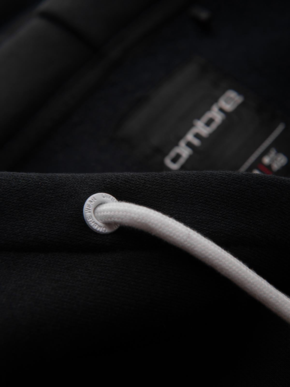 Ombre Men's sweatshirt with contrast stitching and hood - black