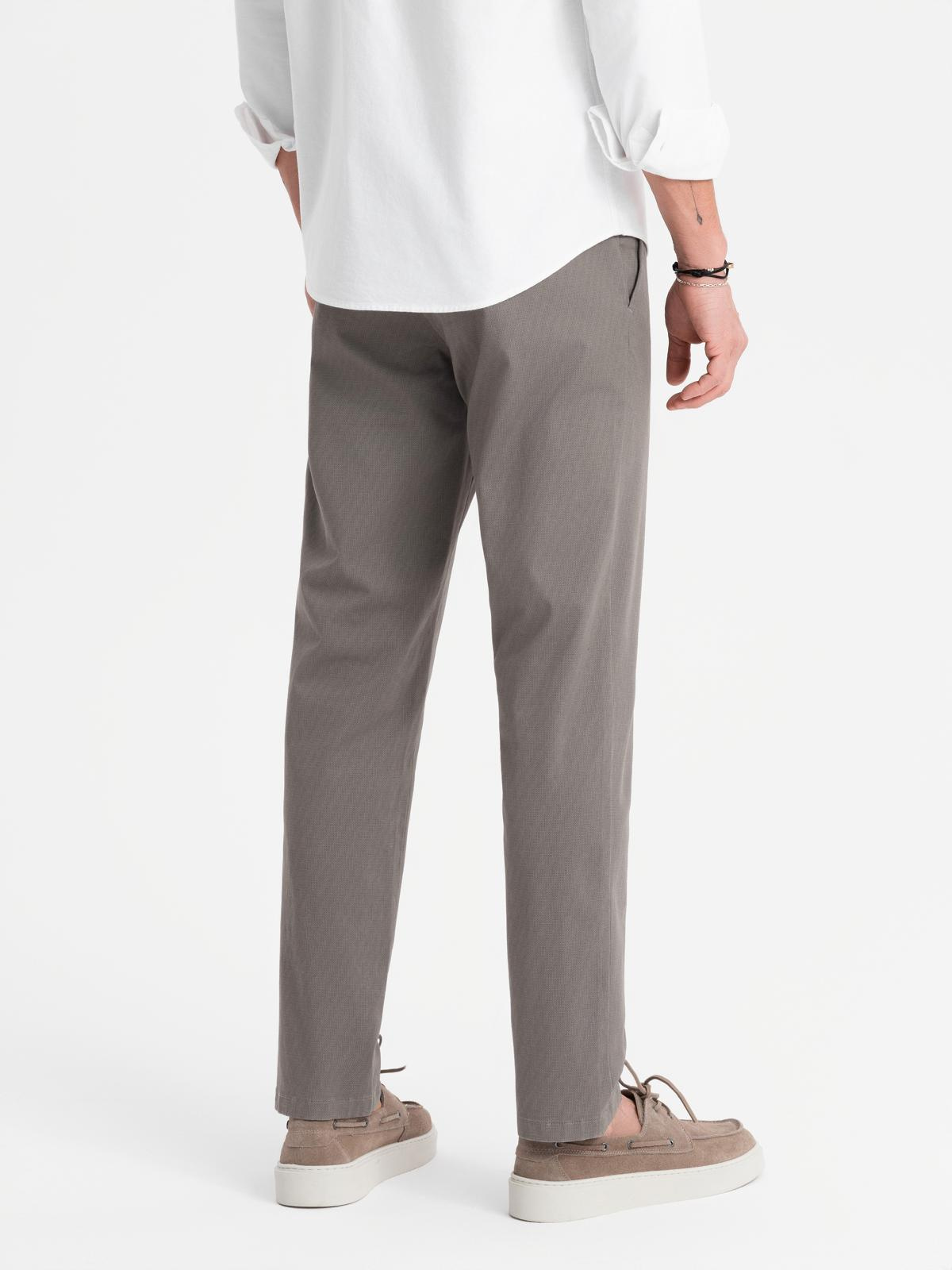 Ombre Men&#039;s REGULAR FIT chino pants with fine texture - gray
