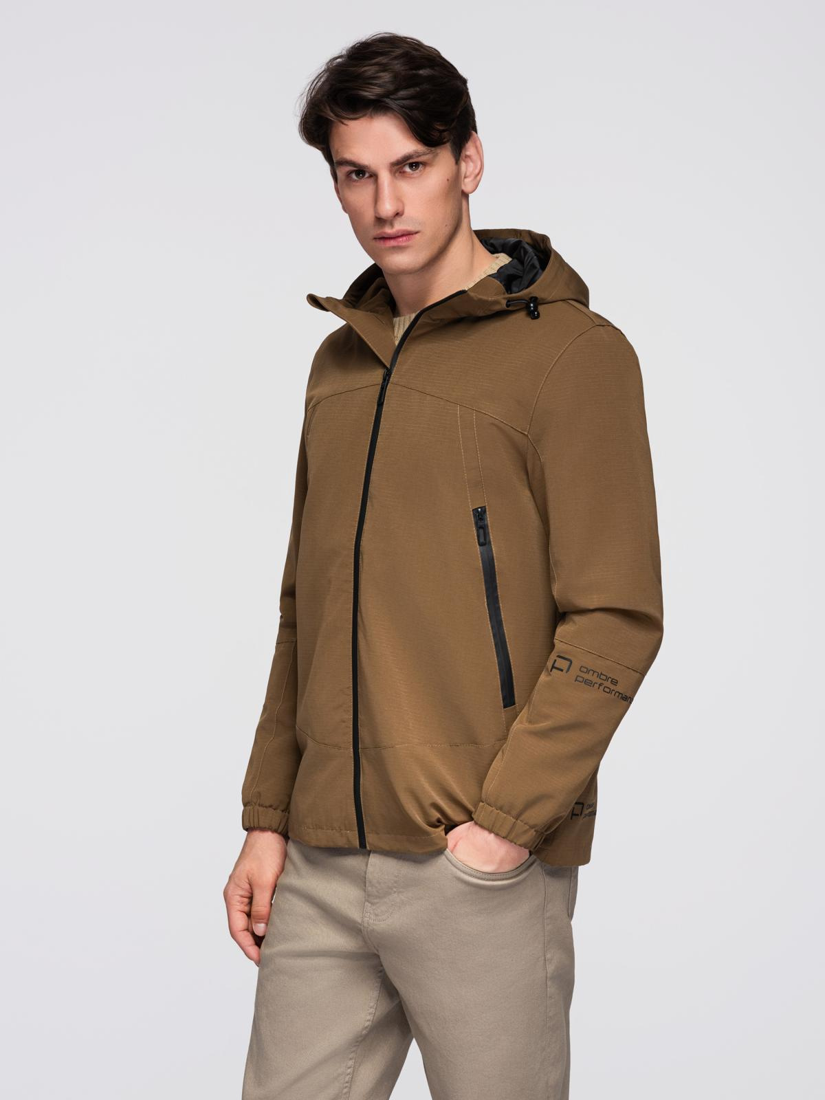 Ombre Men&#039;s lightweight jacket with waterproof coating and hood