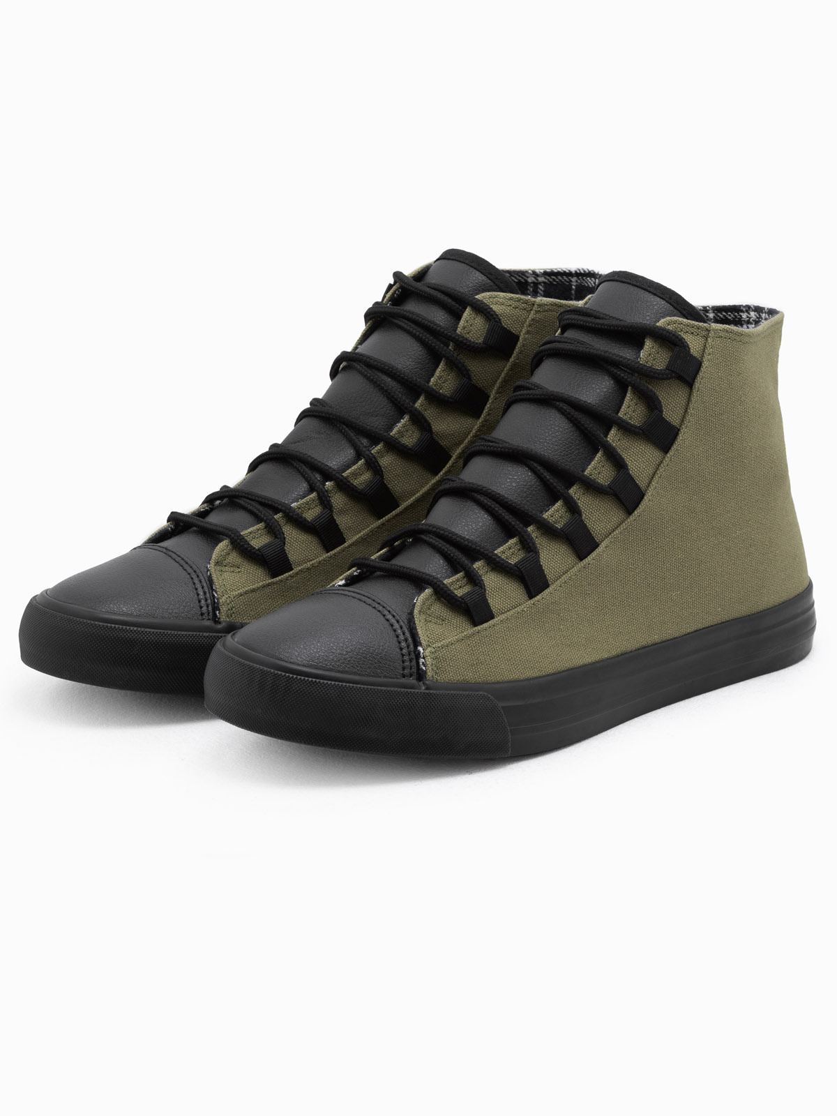Ombre Men's shoes sneakers in combined materials - olive