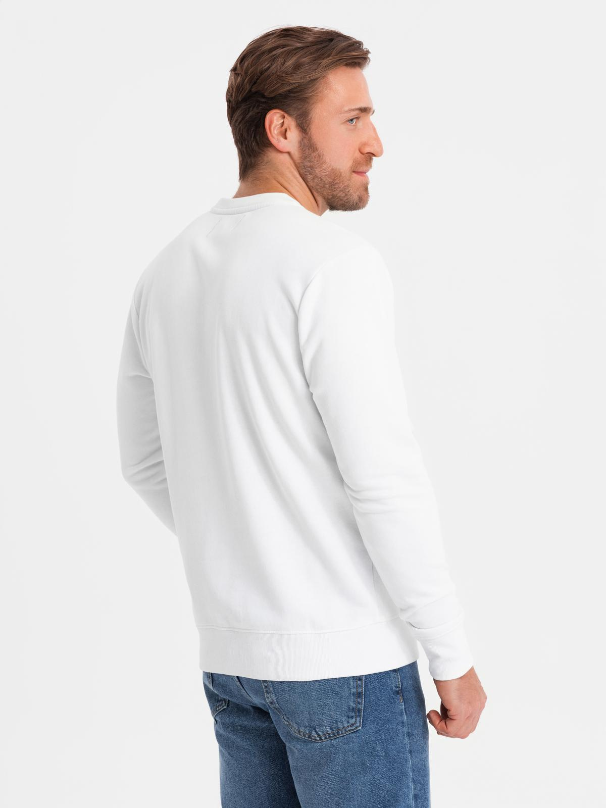 Ombre Men&#039;s printed sweatshirt worn over the head - white